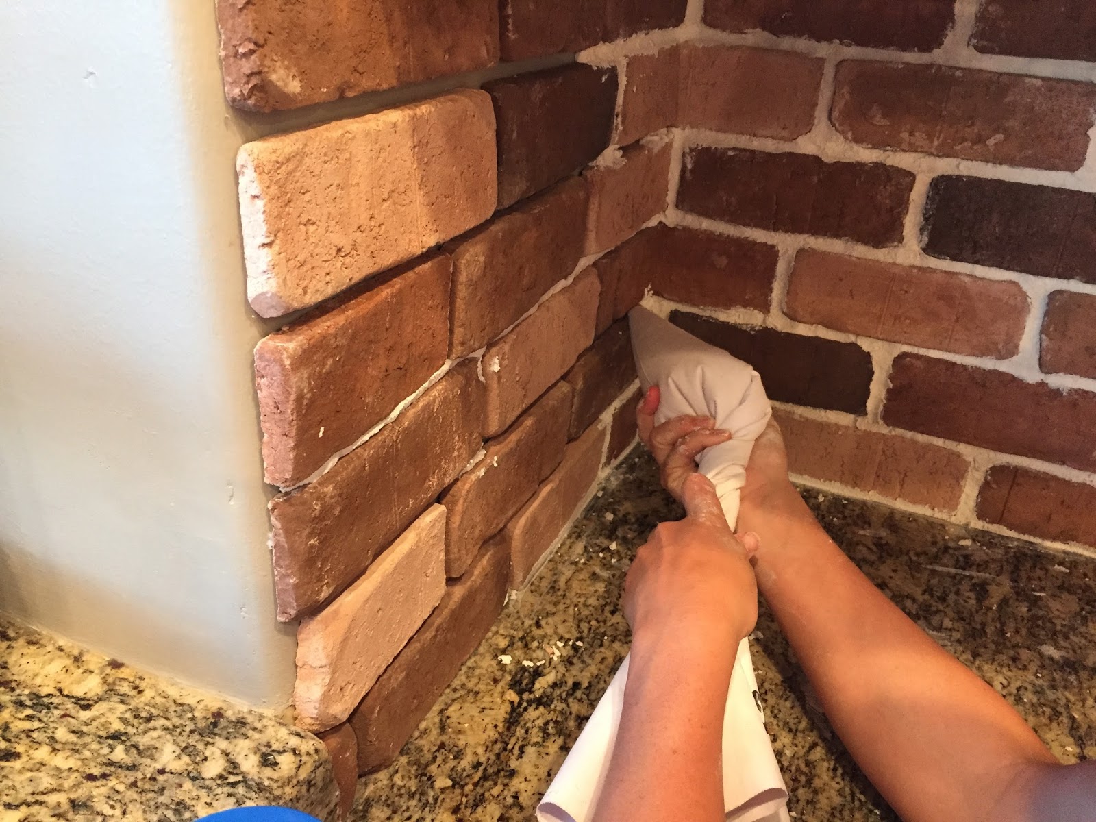 interior brick veneer kitchen wall