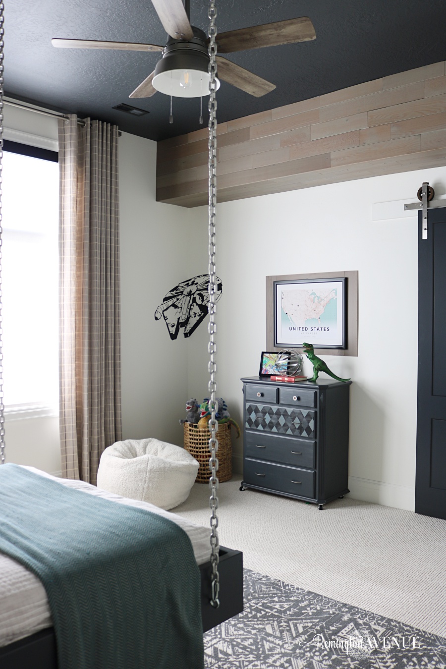 Industrial Boys Bedroom With Wood And Metal Accents