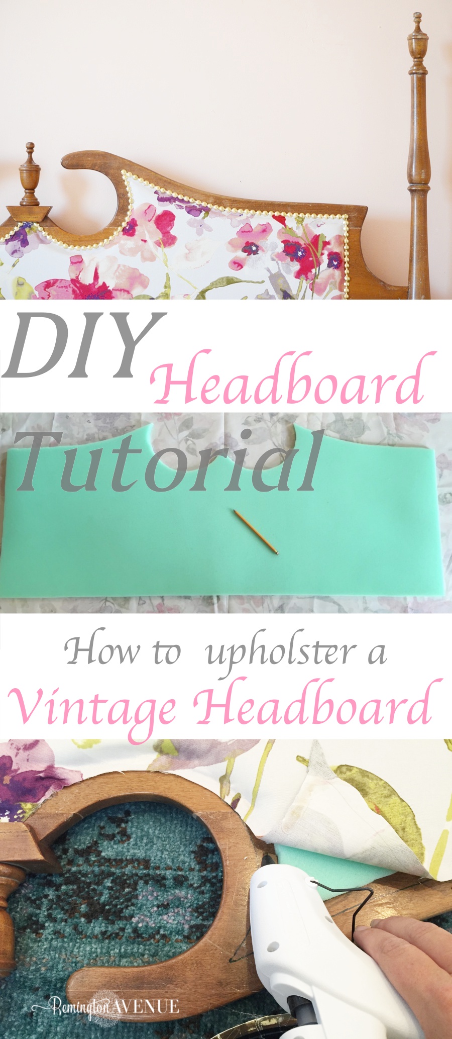 DIY upholstered vintage headboard