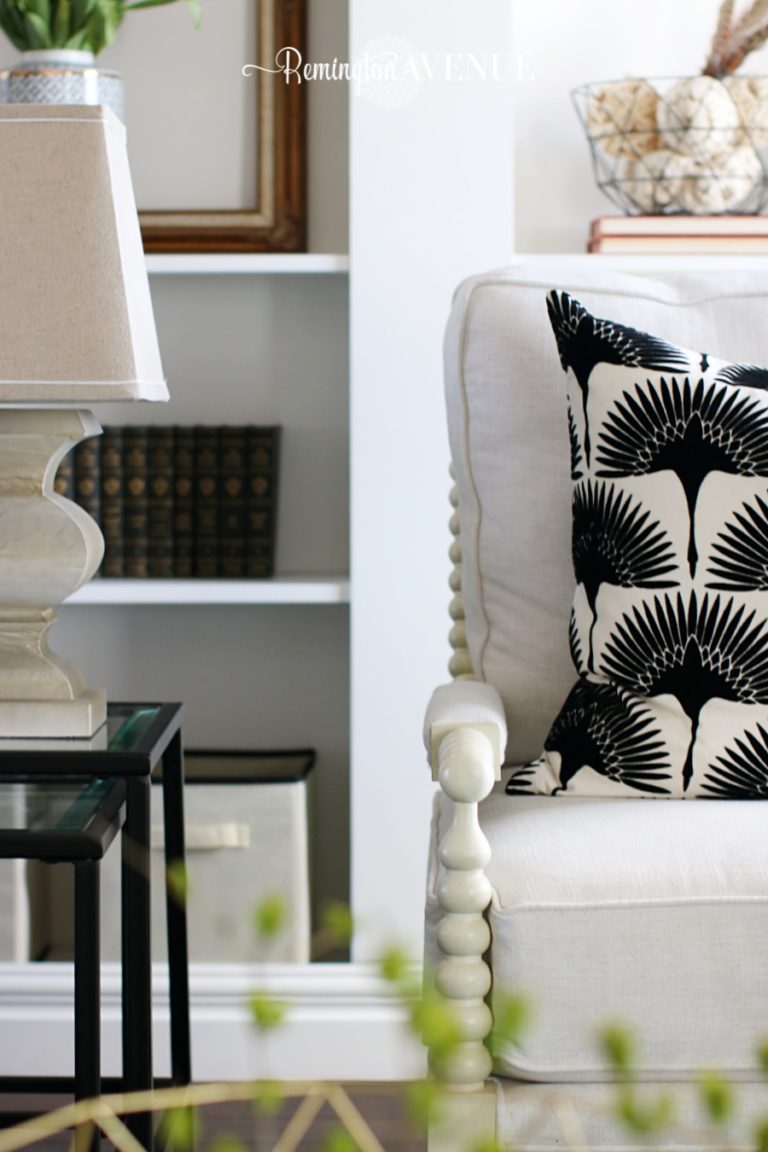 Bright White with a Pop of Color Living Room Reveal - Remington Avenue