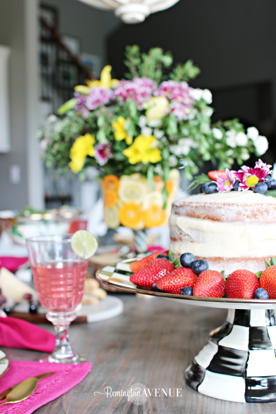 Floral and Citrus Summer Brunch Table