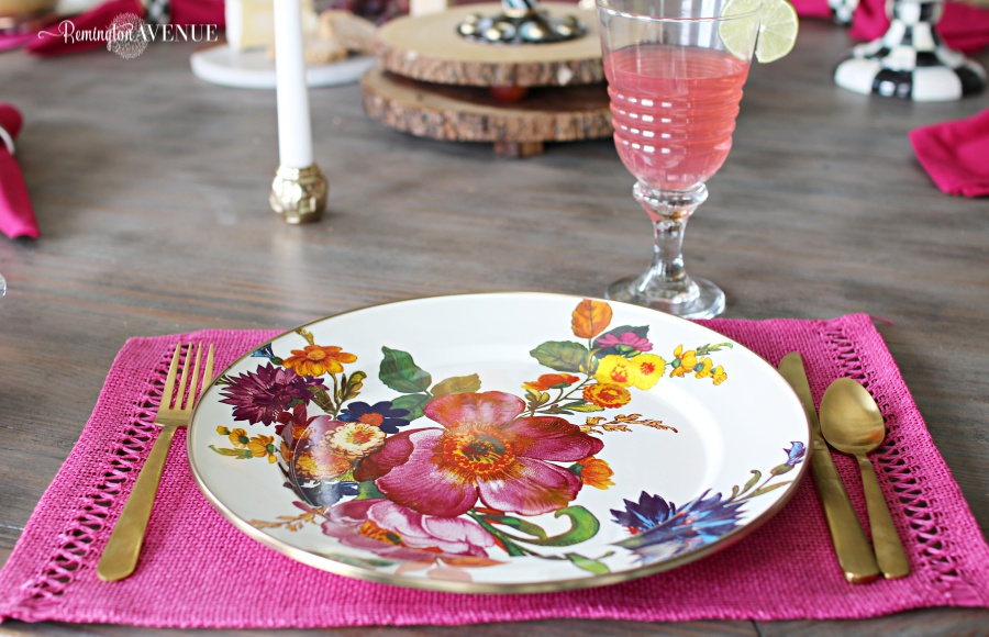 Floral and Citrus Summer Brunch Table, summer table ideas, floral plates, summer brunch