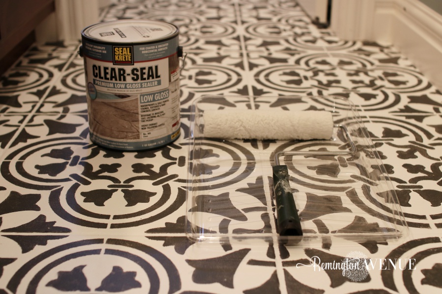 How To Paint Stencil Tile Remington, How To Paint And Stencil Floor Tiles