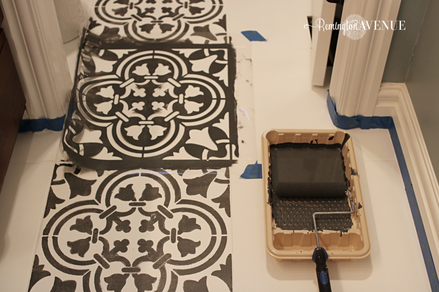 how to paint and stencil tile