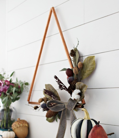 DIY Fall Copper Triangle Wreath