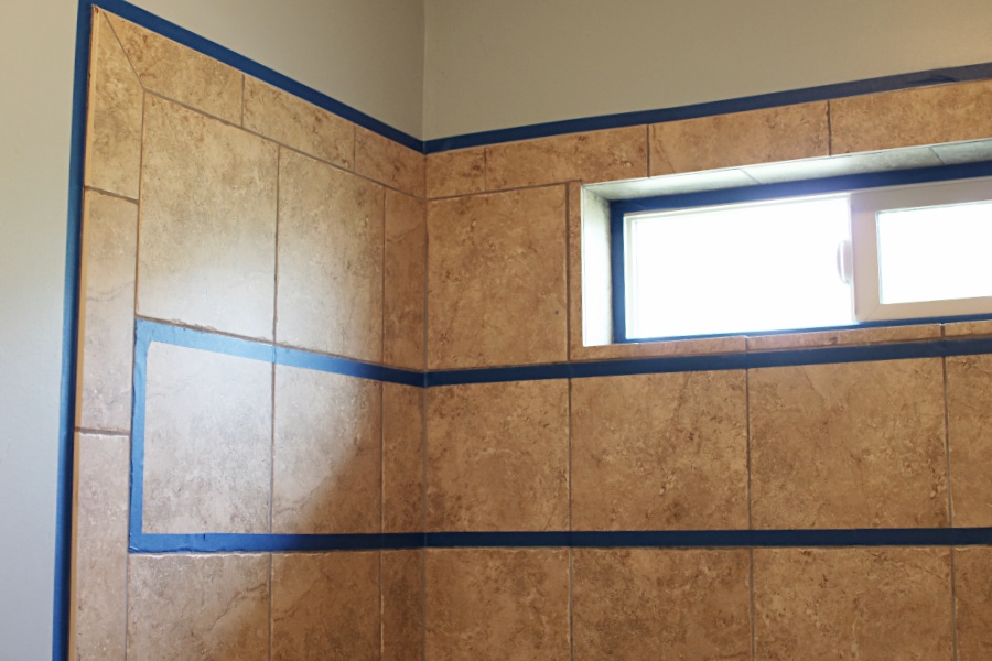 step by step tutorial - How to paint shower tile