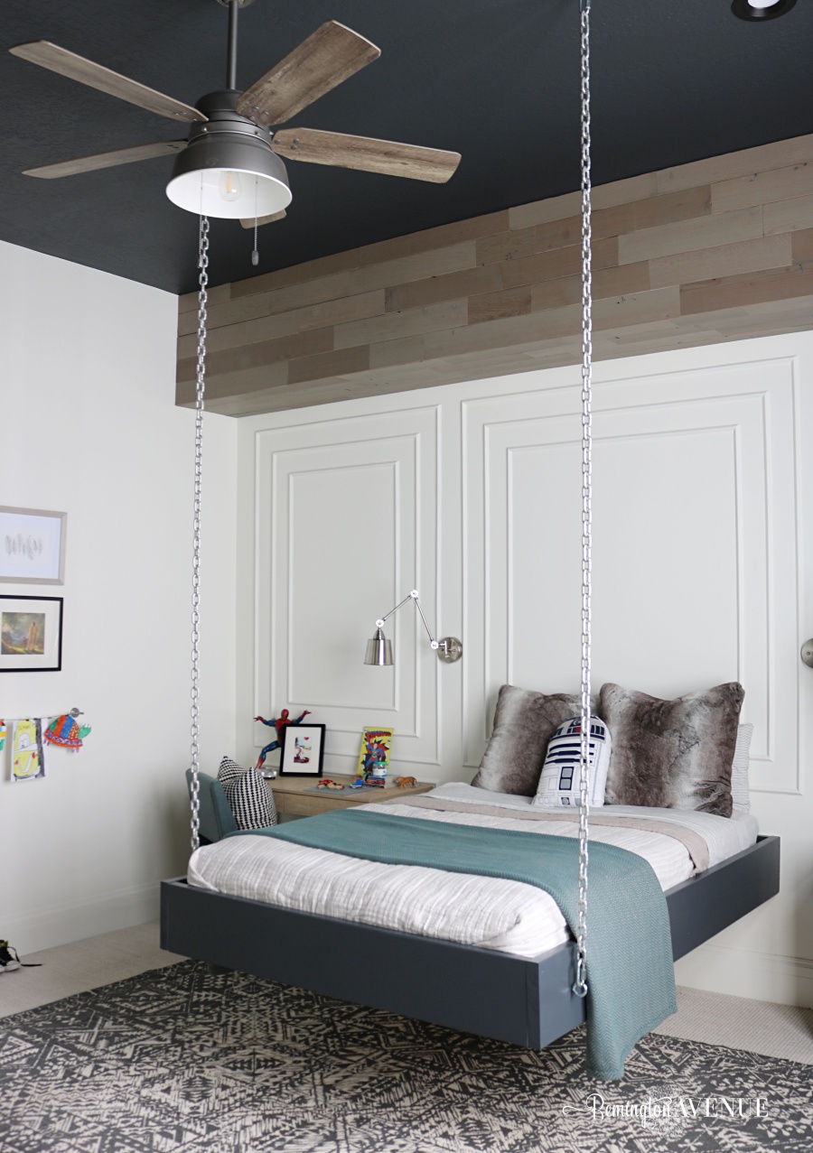 Industrial Boys Bedroom with Wood and Metal Accents