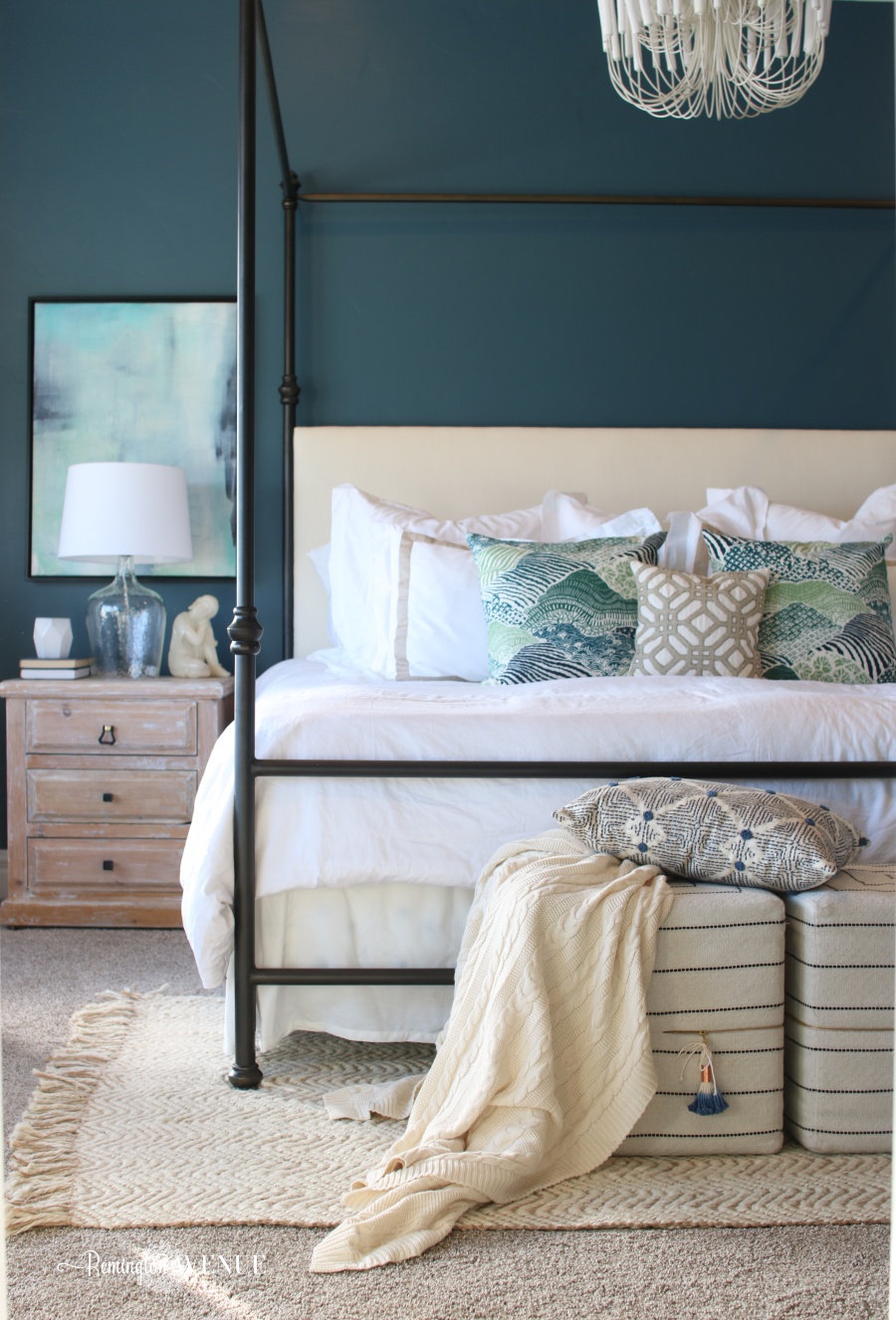 blue oasis master bedroom reveal