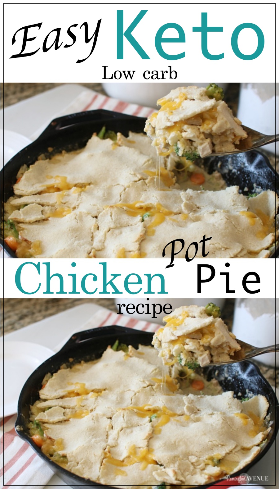 ketogenic low carb chicken pot pie recipe pin