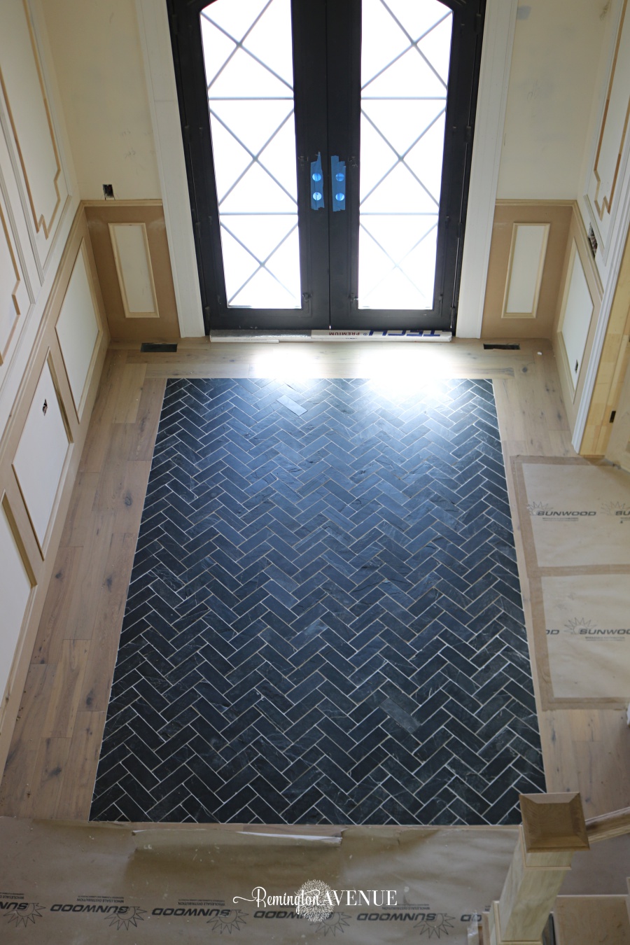 Slate Herringbone Entry Way A Timeless, Is Slate Tile Good For Entryway