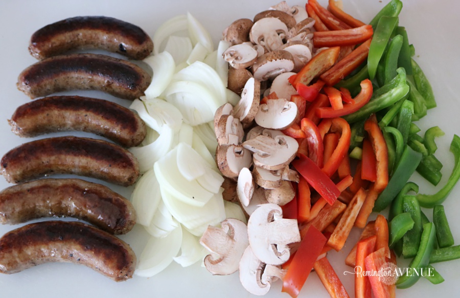 Summer keto Bbq recipe-sausage and peppers