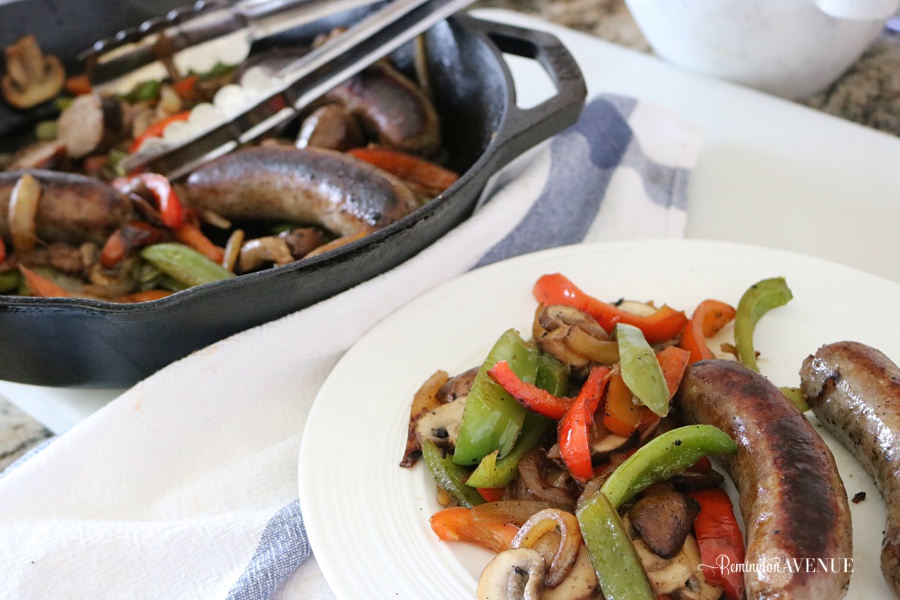 Summer keto Bbq recipe-sausage and peppers