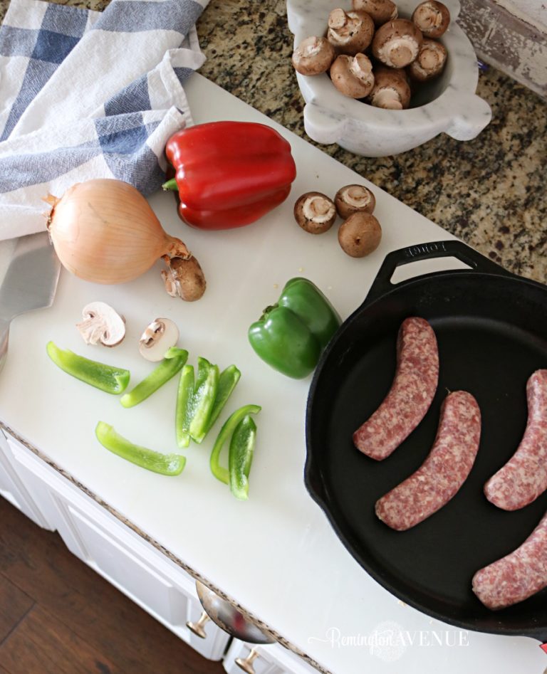 BBQ Keto recipe-sausage and peppers