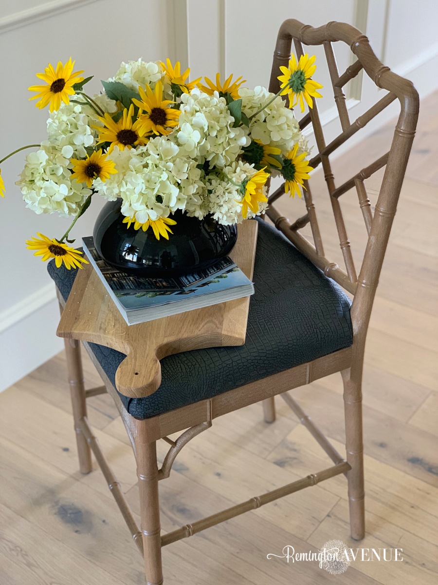 How to reupholster bar stools to be kid friendly using vinyl