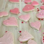 heart shaped valentines sugar cookies