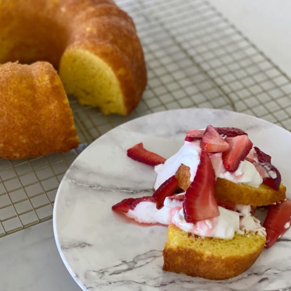 Strawberry Shortcake with Lemon Bundt Cake